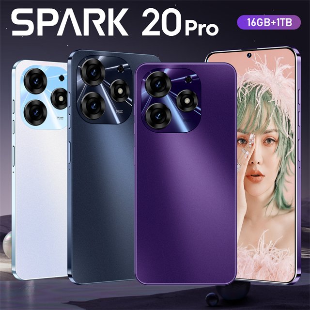Cheap 16+1tb Mobile Phone Cell Phone 5g Smartphone Gaming Cellphone Original Android Dual SIM Spark20pro Phone 3g&4g Smartphone